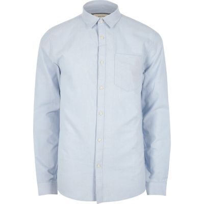 Light blue casual regular fit Oxford shirt